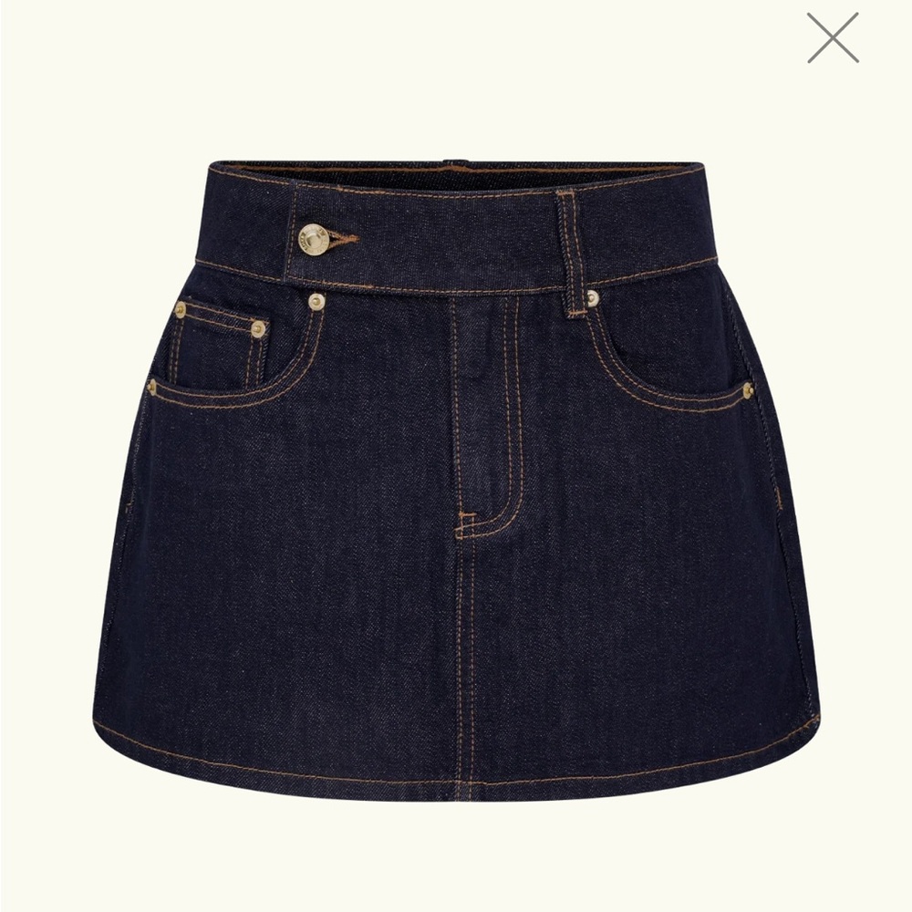 Meshki Dark Indigo Denim A-Line Skirt
